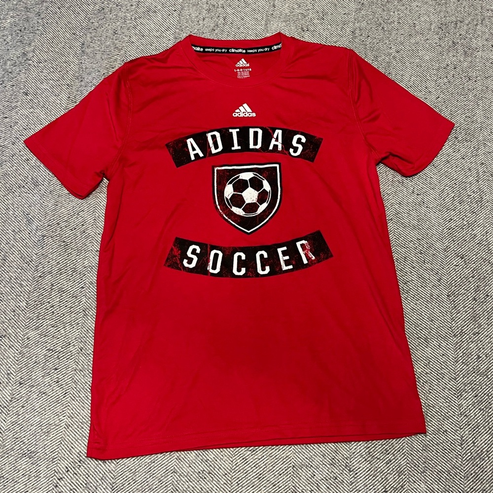 Adidas Red Short Sleeve Soccer Tee